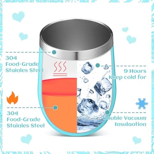 Patelai 5 Pcs Teacher Appreciation Gift Set for Women End of The Year Teacher Gifts Include 12oz Tumbler Makeup Bag Acrylic Sign Keychain Gift Box Thank You Presents for Teachers' Day Birthday(Teal)