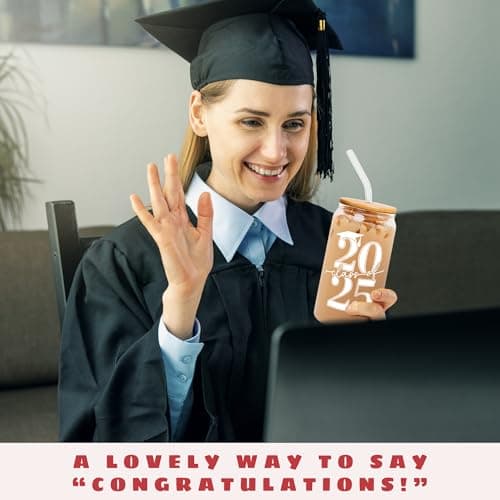 Graduation Gifts - Graduation Gifts 2025 High School - College Grad Gift for Her, Him, Women, Men, Graduates, Friends, Sister - Graduate Gift Ideas - Class of 2025 Cup - 16 Oz Can Glass