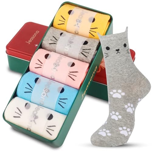 Jeasona Women's Cat Socks Cat Gifts Cute Animal Socks Dog Owl Gifts for Women