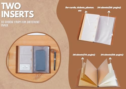 InnoBeta Whiskey gifts Leather Journal Notebook with Pen, for Whiskey Lovers, Men, Women on Birthday, Refillable Sketchbook, Travel Diary, Lined Planner, 7x5 Inches, Brown