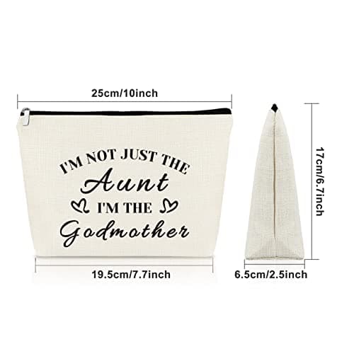 Sazuwu Godmother Aunt Gifts Godmother Gifts from Godchild Baptism Makeup Bag Aunt Christian Proposal Cosmetic Bag Birthday Christmas Mother’s Day Present Travel Pouch