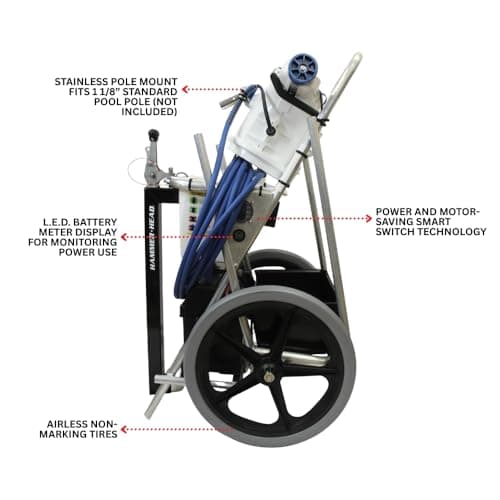 Hammerhead Service-21 Commercial Pool Cleaner | 21" Vacuum Head with 40' Floating Cord | Professional Portable Cleaner for Service & Resort Carts