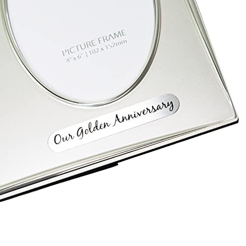 Haysom Interiors Traditional Two Tone Silver Plated 50th Golden Anniversary Double Picture Frame