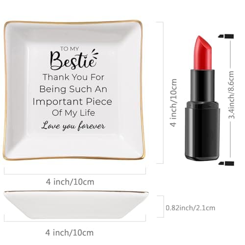 Birthday Gifts for Women Best Friend - to My Bestie Jewelry Dish Trinket Tray, Unique Friendship Gifts for Women Female Friend Christmas Valentines Mother's Day