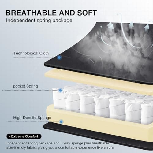 GTPLAYER Gaming Chair, Computer Office Chair with Pocket Spring Cushion, Linkage Armrests and Footrest, High Back Ergonomic Computer Chair with Lumbar Support Task Chair with Footrest(Black)