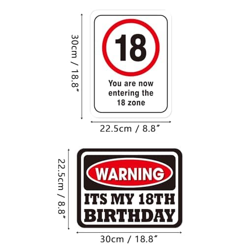 WERNNSAI 18th Birthday Party Decorations - 9PCS Wall Signs Funny Tags for Teens 18 Years Old Party Decor 18th Party Banner Table Centerpieces Door Wall Windows Signs Picture Props for Boys Girls