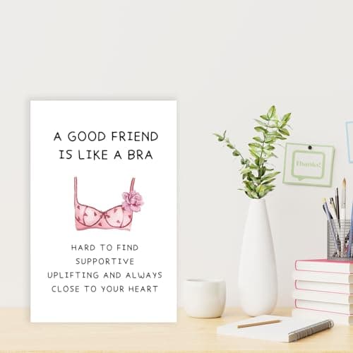 Funny Best Friend Birthday Gifts Cards for Women, Bestie Definition Card,Happy Birthday Gift for BBF Sister, Great Friendship Card for Her -“A Good Friend Is Like A Bra”