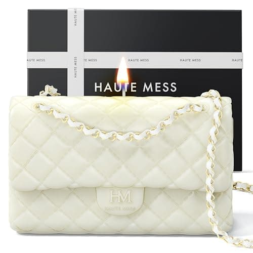 Handbag candle with GiftBox - Stocking Stuffers for Women - Haute Mess - Designer Gifts for Her - Luxury Candles for Women - Secret Sanata - Stocking Stuffers for teenage girls - White elephant gift