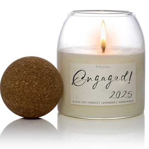 Engagement Gifts，Engagement Gifts for Couples，'Engaged 2025' Candle - 8.50oz Soy Wax, Long-Lasting 60-Hours，Lavender