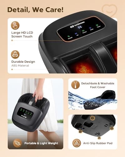 Shiatsu Foot Massager Machine with Heat, 2025 Upgrade Deep Kneading, Full Foot Massager with Remote for Plantar Fasciitis, Neuropathy, Birthday Gifts for Women Mom Men Dad, Up to Foot Size 14
