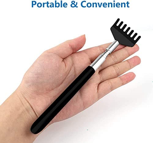 6 Pack Extendable Back Scratcher - Portable Telescoping Metal Back Scratchers/Hand Massager with Soft Rubber Handles for Thanksgiving, Birthday, Christmas Gifts