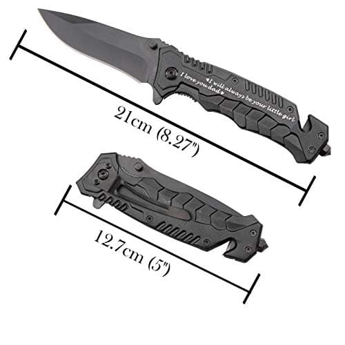Corfara Engraved Black Pocket Knife for Stepfather Birthday Gifts - Dad & Father's Day Gift from Daughter & Son - Thank You for Being the Dad You Didn't Have to Be