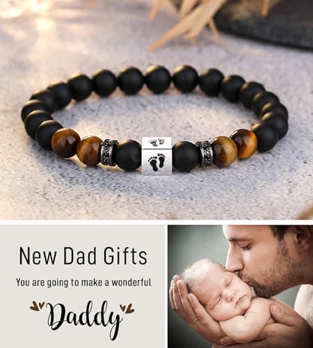TONY & SANDY First Time Dad Gifts, Daddy to be Bracelet, New Dad Gifts for Men on Father's Birthday Christmas