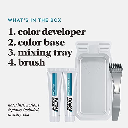 Just for Men Mustache & Beard, Beard Dye for Men with Brush Included, With Keratin Biotin Aloe and Coconut Oil for Healthy Facial Hair - Dark Brown, M-45, Pack of 3 (Packaging May Vary)