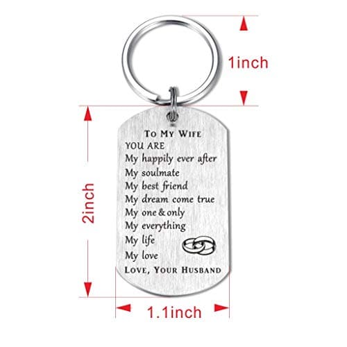 CPLJW Wife Birthday Gifts from Husband, Romantic Gift for Her Women, Best Anniversary for Wife Gifts, Mothers Day Meaningful Keychain Gift for Wifey