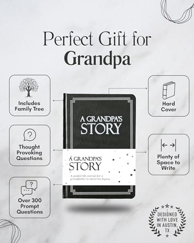 Grandpa's Life Story Journal (Hardcover): A Meaningful Keepsake for Grandpa to Share His Journey & Memories, Book Includes 250+ Prompt Questions, Sentimental Gift for Father's Day, Birthday, Christmas