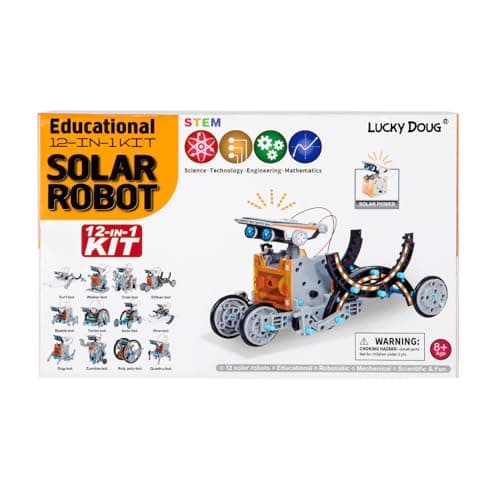 Lucky Doug Solar Power Kits Toys for Boys Ages 8-13, STEM Robot Kit Toys Gifts for Kids 8 9 10 11 12 13 Years, Educational Building Science Experiment Set Birthday for Kids Boys Girls