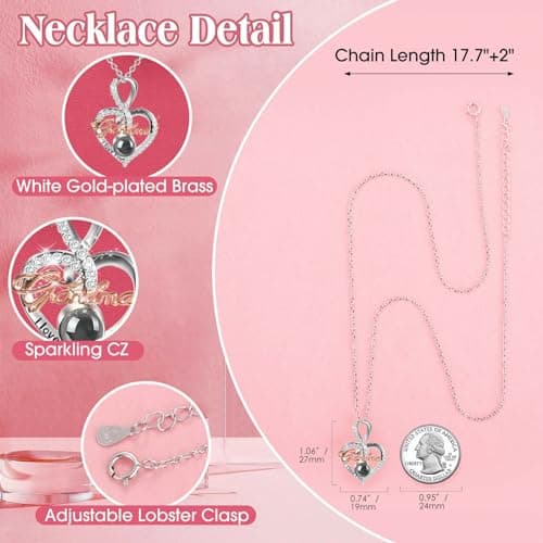 ADDWel Great Gifts for Grandma, Preserved Real Roses with I Love You 100 Languags Grandma Necklace, Cute Bear and Meaningful Eternal Roses for Grandmother Nana Birthday