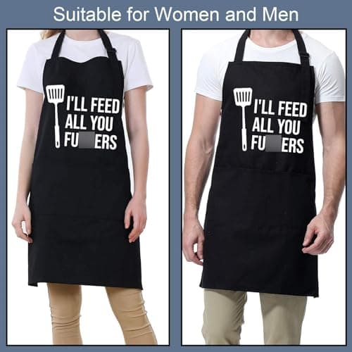Miracu Funny Cooking Aprons for Men Women, Funny Dad Gifts for Mens Father, Mom - Fathers Christmas, Birthday Gifts for Dad Step Brother Boyfriend Husband, Cool BBQ Grilling Kitchen Chef Apron