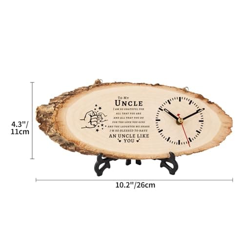BeauGift Uncle Gifts, Christmas Wooden Clock Gifts for Uncle from Niece Nephew, Best Uncle Ever Gifts Idea for Birthday Christmas Fathers Day