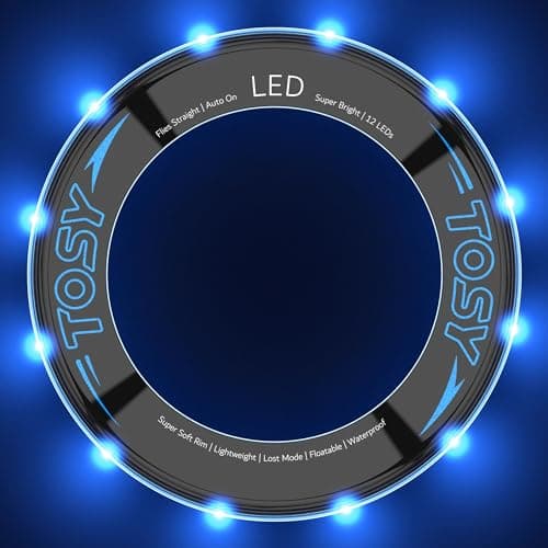 TOSY Flying Ring - 36 RGB Multicolor or 12 Monocolor LEDs, Super Bright, Lost Mode, Auto Light Up, Christmas Stocking Stuffers Gift for Kid/Teen/Boy/Girl, Safe, Waterproof, Pool/Beach/Camping Toy