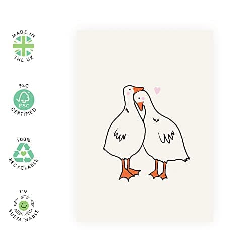 CENTRAL 23 Boyfriend Birthday Card - Girlfriend Anniversary Card - Ducks In Love - Wedding Anniversary Card For Husband Wife - Valentines Cards For Her - I Miss You Card - Comes With Fun Stickers