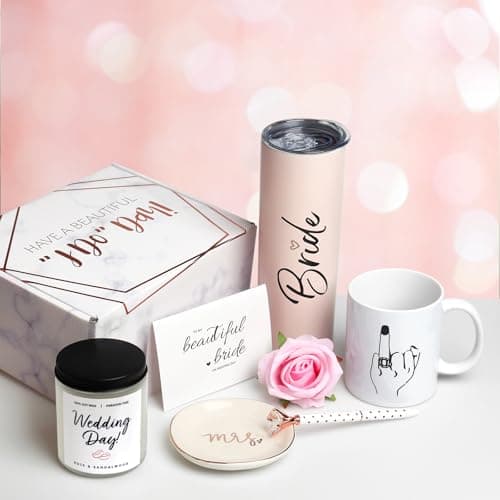 Bride To Be Gifts Box, Bridal Shower, Bachelorette Gifts For Bride, Engagement Gift For Her, Wedding Gift For Bride, Bachelor Party Gifts, Stainless Steel Tumbler Cup, Mug, Scented Candle - (Pink)