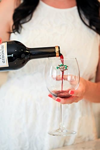 Simply Charmed Christmas Holiday Magnetic Wine Glass Charms & Cocktail Markers Set of 12 - Great Christmas Hostess Gift or Stocking Stuffer