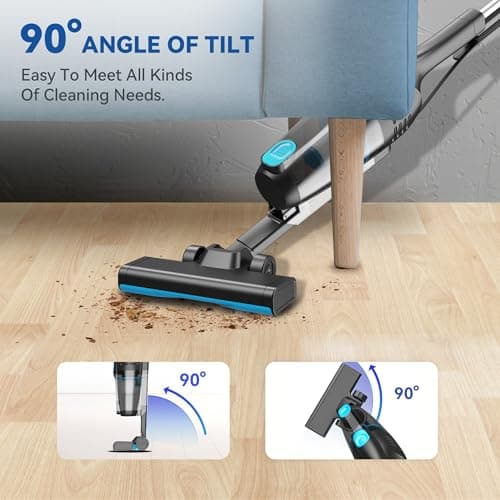 Vazone R6X Corded Stick Vacuum Cleaners for Home, 30Kpa Powerful Suction Stick Vacuum with 16Ft Cord, 2 in 1 Lightweight Handheld Vacuum Cleaner for Hardwood Floor Pet Hair