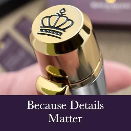 Silver Chrome & 24 Karat Gold | Certified Luxury Grade Rollerball Pen | Nice Gift for Men & Women