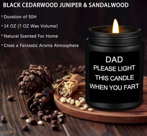 Homsolver Gifts for Dad, Fathers Day Christmas Birthday Dad Gifts from Daughter Son - Sandalwood Scented Candle (7OZ)