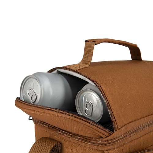 Carhartt Camping Cooler, Worksite Lunchbox, Soft Shell Cooler for Construction Sites, Work and Everyday Use Cooler, Brown