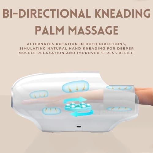 Hand Massager with Heat and Compression for Arthritis and Carpal Tunnel, Finger Numbness, Circulation, Pain Relief, from Wrist to Palm and Finger with Kneading Rollers, Fan Cooling Gifts for Women Men