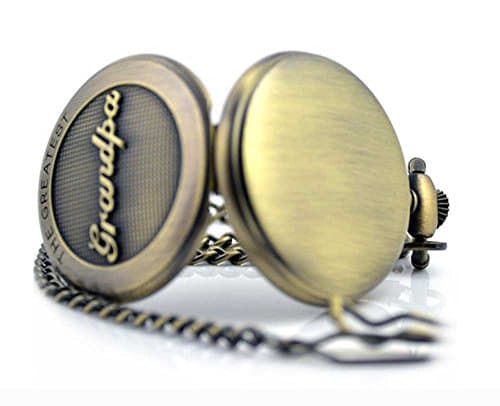 Fathers Personalized Engraved Pocket Watch, Engraved Dad, Grandpa for Father and Grandpa,Men's Pocket Watch with Chain