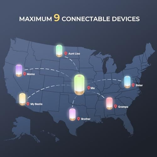 Long Distance Touch Lamp WiFi and Bluetooth Setup Relationship Best Friend Light Up Lamp Couple Gifts App Control (Set of 2)