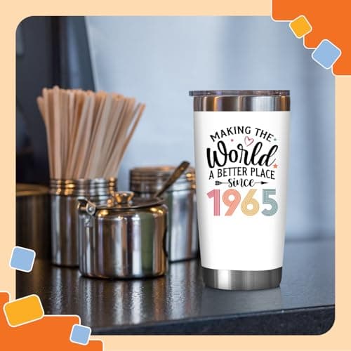 NewEleven 60th Birthday Gifts For Women - 1965 60th Birthday Decorations For Woman - 60 Year Old Gifts For Women, Mom, Wife - 20 Oz Tumbler