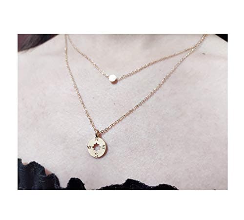 Baydurcan Friendship Anchor Compass Necklace Good Luck Elephant Pendant Chain Necklace with Message Card Gift Card