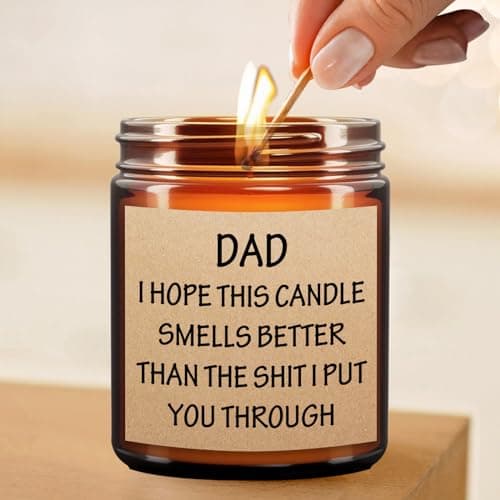 Father's Day Gifts for Dad Who Wants Nothing or Who Have Everything, Fathers Day Grandpa Bonus/Step Dad Gifts from Daughter Son Kids, Funny Gag Gift for Dads, Men Birthday Gift Ideas, Lavender Candle