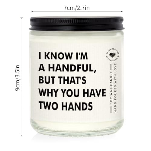 Anniversary Candle Gifts for Boyfriend, Husband, Him - Handmade Lavender Scented (7oz), Funny Birthday Valentines Day Christmas I Love You Gift for Him Boyfriend