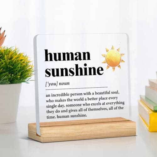 Human Sunshine Motivational Gift for Women Men, Employee Appreciation, Coworker Leader Teacher Coach Mentor, Definition Acrylic Desk Sign Decor