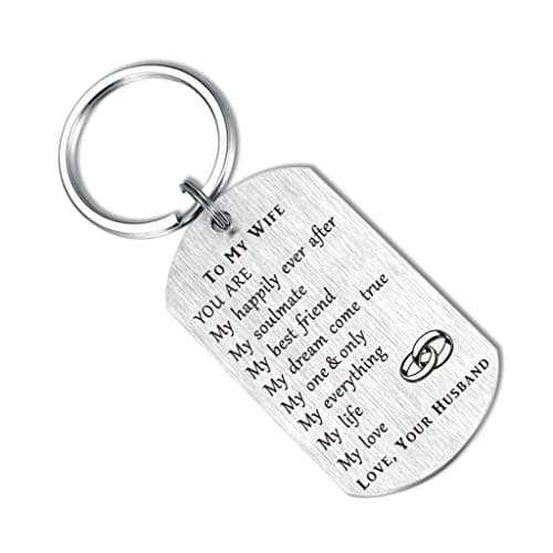 CPLJW Wife Birthday Gifts from Husband, Romantic Gift for Her Women, Best Anniversary for Wife Gifts, Mothers Day Meaningful Keychain Gift for Wifey