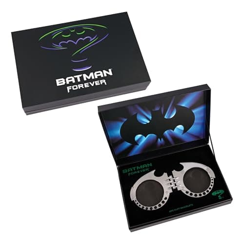 SalesOne DC Batman Forever Bat Cuffs Bracelet Replica Collector's Box Set | Jewelry For Cosplay, Display, and Everyday Wear