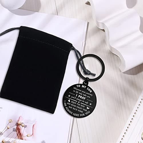 ENGZHI Son Keychain, Son Gifts for Teen Boys, Adult Son Gradution 2025 Present for Birthday Fathers Day Valentines