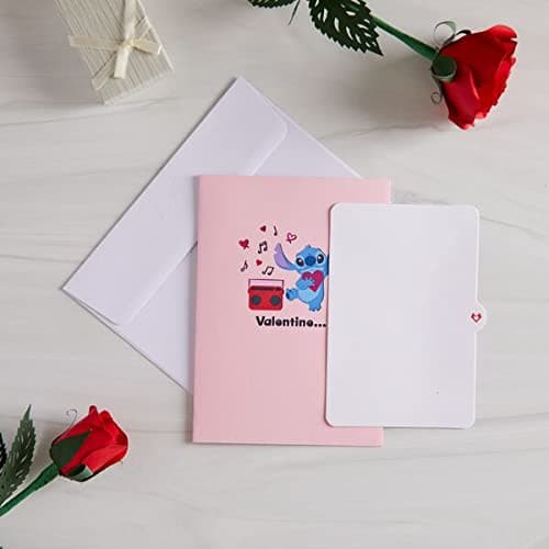 Lovepop Valentines Day Card for Her, Him - 3D Disney Pop-Up Cards - Lilo and Stitch - Stitch Rockin' - 5" x 7" - Blank Notecard & Envelope Included