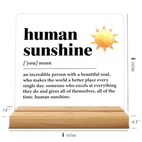 Human Sunshine Motivational Gift for Women Men, Employee Appreciation, Coworker Leader Teacher Coach Mentor, Definition Acrylic Desk Sign Decor