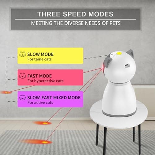 YVE LIFE Laser Cat Toys for Indoor Cats,The 4th Generation Real Random Trajectory Motion Activated Rechargeable Automatic Cat Laser Toy,Interactive Cat Toys for Bored Indoor Adult Cats/Kittens(White)