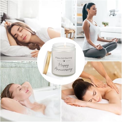 Happy Anniversary Couple Gifts - 10th, 25th, 40th, 50th Wedding Anniversary Candle Gifts for Him, Her, Husband, Wife - 7oz Lavender Soy Wax Scented Candle