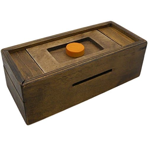 Puzzle Box Enigma Secret Discovery - Money and Gift Card Holder in a Wooden Magic Trick Lock with Hidden Compartment Piggy Bank Brain Teaser Game