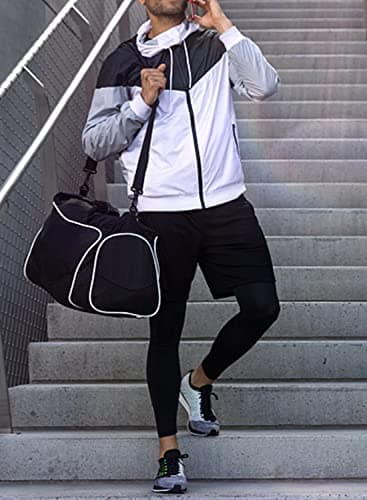 Aolesy Men's 2 in 1 Running Pants, Gym Workout Compression Pants for Men Training Athletic