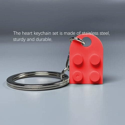 Comes in Gift Box - Heart Brick Couple Matching Keychain for Boyfriend and Girlfriend Valentine Day bf and gf Matching Stuff